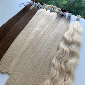 Precio al por mayor Extensiones de cabello a granel Pelo crudo vietnamita Double Drown 100 gramos Colores oscuros 28 pulgadas - Product Image 1