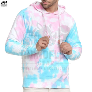 เสื้อฮู้ดย้อมสีมัดย้อมระบายอากาศได้สำหรับผู้ชายสไตล์ลำลองกันลม - Product Image 5