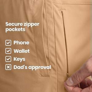 <b>Mens</b> Khaki <b>Shorts</b> Casual <b>Slim</b> <b>Fit</b> Stretch <b>Shorts</b> with Built in Liner for Comfort Regular Length 7 Inseam - Product Image 1