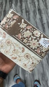 Hecho a medida en color beige y marrón, cordones bordados de diseño floral de 2 pulgadas de ancho para reventa y para prendas. - Product Image 3