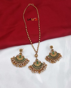 Conjunto de joyería Mala larga chapada en oro indio tradicional y de moda, conjunto de joyería fina de moda para mujer para bodas - Product Image 2