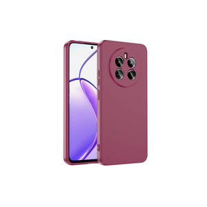 Funda de Silicona Líquida Premium de la Serie Zore Mara para Realme 12 4G, Funda Protectora Trasera Suave al Tacto a Prueba de Golpes con Logotipo, Modelo A53-Rojo - Product Image 2