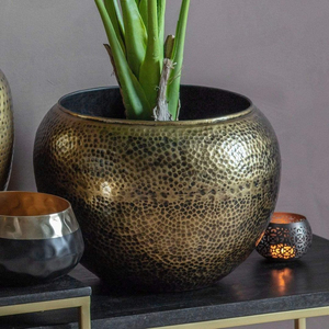 100 % Export Quality Long Lasting Metal Planter for Hotel and Restaurant Decoration for Wholesale <b>Supply</b> Hammered Design Texture - Product Image 1
