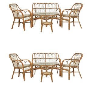 Balcon peau salon ensemble rotin élégant confortable canapé fauteuil avec table basse intérieur extérieur utilisation tissé à la main - Product Image 4