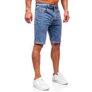 กางเกงยีนส์ขาสั้นสำหรับผู้ชายซักกลางเอวสูงผ้าฝ้าย100% น้ำหนักเบาระบายอากาศสไตล์ลำลองตามสั่ง - Product Image 4