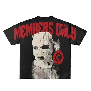 T-shirts poids lourds surdimensionnés personnalisés de qualité supérieure pour hommes t-shirts graphiques d'impression d'écran de lavage à l'acide 100% coton Boxy Hip Hop Streetwear - Product Image 1