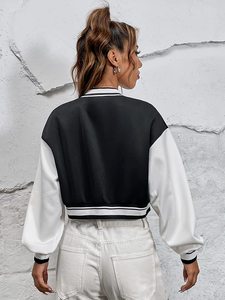 Veste universitaire courte pour femmes personnalisé court laine Bomber Baseball vestes manteau de mode pour la saison d'hiver XS taille tissu tricoté - Product Image 6