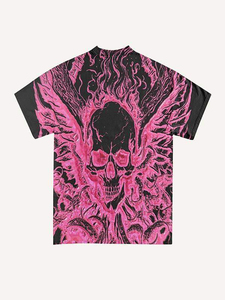 T-shirt d'été décontracté à col en O pour hommes Brand New Trendy Multi-Color Mountain Print Loose Cotton Short-Sleeved 230-260Gsm - Product Image 5