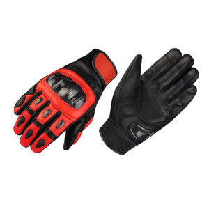 Guantes de Motociclismo de Carreras Profesionales de Cuero Genuino, Dedos Completos, Impermeables, Transpirables, Deportivos, Hechos en Pakistán - Product Image 1