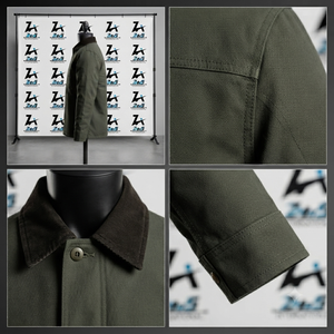 ZHUS INTERNATIONAL Veste chemise en toile vert olive pour homme, col rabattu, style workwear, pour l'automne, modèle Duckie - Product Image 4