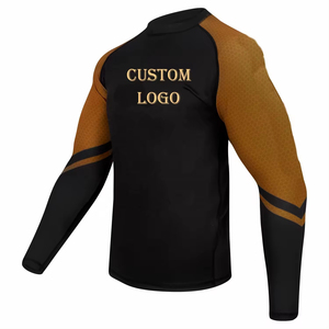 Logo personnalisé de haute qualité Rashguard respirant Jujitsu vêtements d'entraînement chemise compressée avec manches complètes quantité minimale de commande bas utilisation courte MMA - Product Image 6