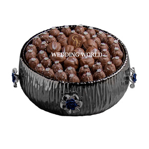 Tazón de Chocolate Redondo de Metal con Diseño Árabe, Acabado Personalizado, Decorativo para Bodas, Hecho a Mano, de Diseño, de Lujo - Product Image 4