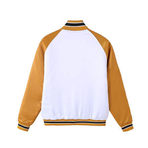 Chaqueta Bomber Varsity de Satén Blanca, al por Mayor, para Fraternidades Griegas, Ropa Urbana Unisex, Impermeable, Reversible, Transpirable - Product Image 2