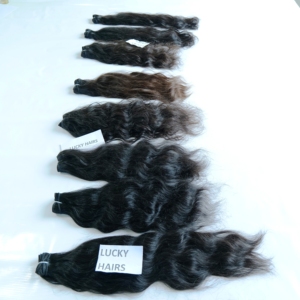 Cheveux humains vierges non transformés à cuticule alignée ondulée brute lâche vague profonde couleur noire naturelle fabrique des extensions en lot - Product Image 1