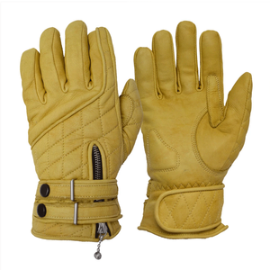 Guantes acolchados de cuero genuino Cafe Racer para hombre, forro polar de cuero marrón encerado, técnicas impresas transpirables, carreras de automóviles - Product Image 4