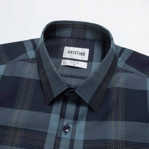 Aristino, camisa de vestir antiarrugas transpirable con cuello mandarín a rayas azules para hombre ALS0480Z, venta al por mayor, precio caliente, producto superior - Product Image 2