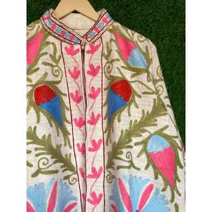 Taille libre Femmes à la mode Suzani coton broderie veste courte à la main matelassé hiver Kimono Style manteau pour l'été - Product Image 2