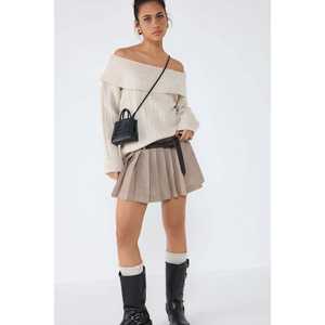 Suéter de Cachemira 100% con Cuello Barco para Mujer, Estilo Casual con Lazo, Transpirable, Largo, Estampado Frontal, Holgado para Otoño, Primavera - Product Image 4