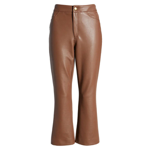 Pantalons en cuir décontractés de haute qualité pour femmes, streetwear, hiver, taille haute, respirants, séchage rapide, écologiques, coupe-vent, confortables, tendance - Product Image 1