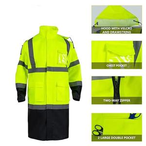 Chaqueta Impermeable de Alta Visibilidad para Hombre, Chaqueta de Trabajo de Alta Visibilidad con Logotipo Personalizable - Product Image 3