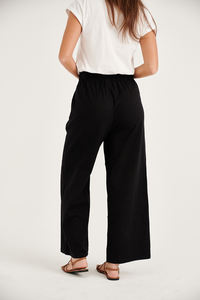 Femmes dernière mode demi-élastique taille haute pantalon vente d'été nouveau Style ample jambe large ceinture simple pantalon plat avant - Product Image 5