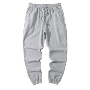 High Quality Heavyweight <b>Women's</b> Grey Cotton Polyester Canvas Sweatpants Custom <b>Overalls</b> Elastic Waistband Ankles Flat Front - Product Image 1