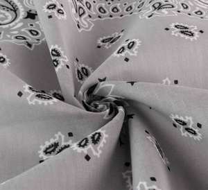 Wholesale In-Stock Custom Ethnic Bandanas Printed Black Cotton Silk Polyester Bandana Scarf with Logo - Product Image 4