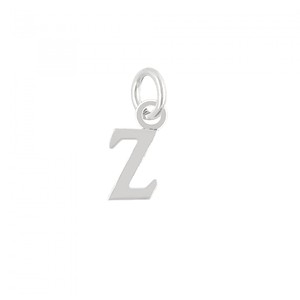 2 unità di componenti per gioielli con ciondolo a forma di lettera Z in argento sterling 925, altezza 7 mm - Product Image 1