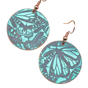 2025 finition cuivre poli bijoux Festival boucles d'oreilles bijoux en laiton martelé coloré boucles d'oreilles Costume robe cuivre bijoux - Product Image 3