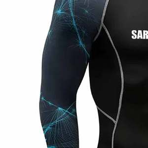 เสื้อรัดกล้ามเนื้อ MMA แบบขายส่งสำหรับผู้ชาย คุณภาพสูง ผลิตจากโพลีเอสเตอร์ แขนยาว สีและโลโก้ตามสั่ง - Product Image 6