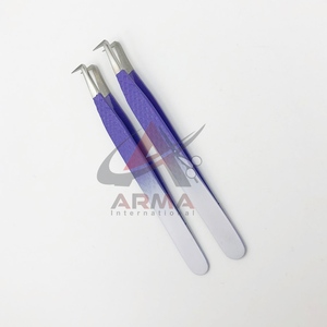 แหนบต่อขนตาปลอมแบบปลายแหลมอุปกรณ์ต่อขนตาแบบเคลือบสีออมเบรแบบทนทานปรับโลโก้ได้ตามต้องการ - Product Image 3