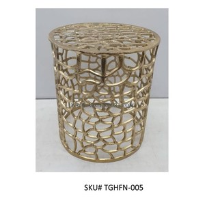 Mesa auxiliar redonda de acero metálico, el mejor espejo de alta calidad, diseño admirable, mesa de centro hecha a mano única decorativa para boda - Product Image 5