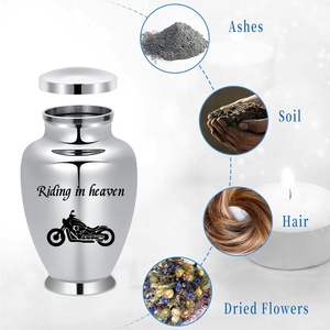 Urna de motocicleta de acero inoxidable para cenizas humanas para mujeres, hombres, urnas funerarias decorativas para cenizas, recuerdo, urna de tamaño personalizado - Product Image 3