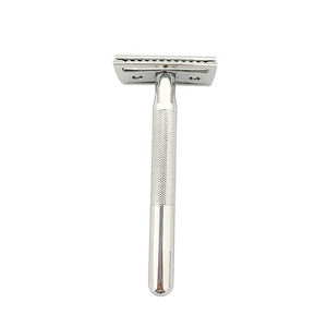 มีดโกนสำหรับผู้ชายมีดโกนโลหะแบบคลาสสิกมีดโกนหนวดแบบสองขอบมีดโกนหนวดปลอดภัยด้ามจับยาวทำจากทองเหลืองใช้ซ้ำได้ฉลากตามต้องการ - Product Image 2