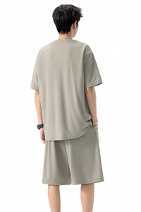 Conjunto de camiseta de manga corta de terciopelo de alta calidad para hombre, diseño transpirable informal con jefe de cuello multifuncional para invierno - Product Image 3