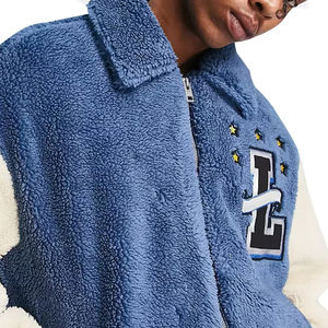 Veste brodée en polaire Sherpa pour homme légère et confortable Veste brodée en polaire Sherpa avec logo personnalisé pour homme - Product Image 6