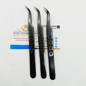 Pince à épiler professionnelle incurvée 'Plasma noir 90 degrés coeur conception extension de cils pointe lisse pointue avec une prise parfaite - Product Image 2