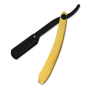Rasoir de rasage noir et or de qualité supérieure avec porte-lame à double tranchant Design élégant et pochette en cuir Rasoir à lame complète - Product Image 4