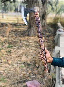 Hacha vikinga de acero al carbono para exteriores personalizada SCL, nuevo diseño de alta calidad con cabeza de hacha a la venta - Product Image 4