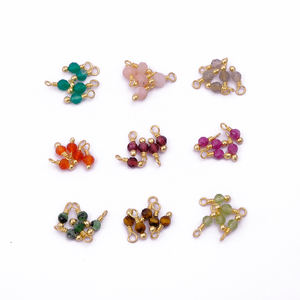 Mini collar de cuentas individuales chapado en oro, colgante de granate, abalorios de piedras preciosas pequeñas para joyería, colgantes de moda, abalorios - Product Image 3