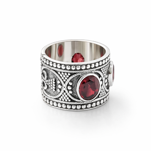 แหวนโกเมนเงินแท้ 925 แหวนพลอยโกเมน งานแฮนด์เมด คอลเลคชั่นแหวนสวย เครื่องประดับเงิน ราคาขายส่ง - Product Image 3