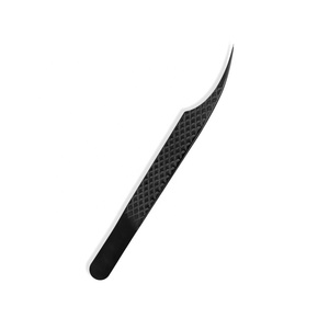 Pinces à cils professionnelles de couleur noir et or avec logo personnalisé pour Noël, pinces à cils à prise diamantée, pinces à cils classiques - Product Image 5