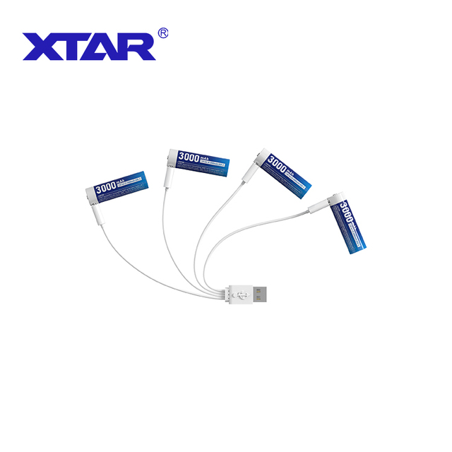 2025 XTAR AA 1.5V USB-C Type Charging 3000mAh Li Ion Rechargeable Lithium Battery for Digital Smart Lock,microphone
