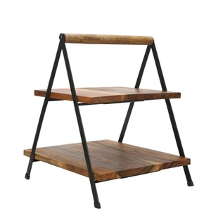 Nouveau Design élégant forme ronde finition naturelle support à gâteau en bois plateau fête de mariage dessus de Table support à gâteau décoratif - Product Image 3