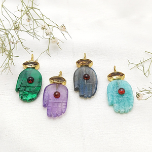 Pendentif en pierre précieuse sculptée à la main 21x14mm plaqué or 925 argent Marquise Citrine Collet Set Wholesale Jewelry Charm Gemstone Pendant - Product Image 3