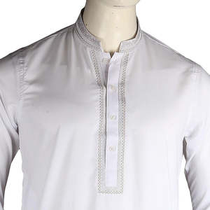 Chase Value Men's Embroidered Kameez Shalwar-White Size M Dobby Wash Wear - Product Image 3