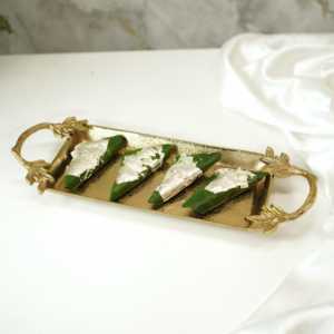 Plateau en aluminium moulé Sunburst, doré, élégant, plateau de service décoratif pour la maison, centre de table, design luxueux et durable - Product Image 4