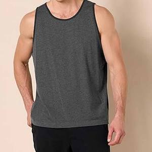 Camiseta sin mangas de gimnasio para hombre, corte holgado, línea larga, tela de punto de bambú, estilo informal de talla grande con dobladillo curvo hecho por Dress Sports - Product Image 6