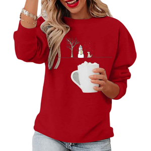 Streetwear décontracté écologique Chiffres à épaules tombantes respirant Sweats à capuche écologiques Sweat-shirt tricoté pour femmes - Product Image 3