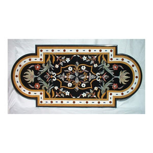 Modern Decorative High Quality Black Marble Customize <b>Chess</b> Pattern Oval Shape <b>Table</b> Top For Home Decoration - Product Image 1